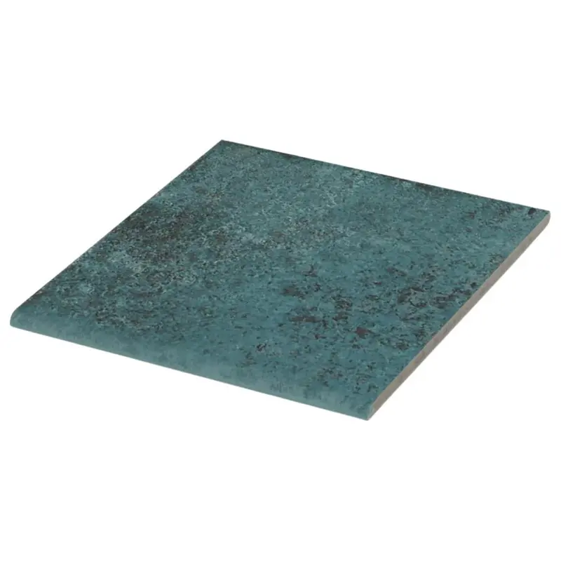 Papeete Collection Turquoise Bullnose Ceramic Tile – 6X6 Inch Matte 1