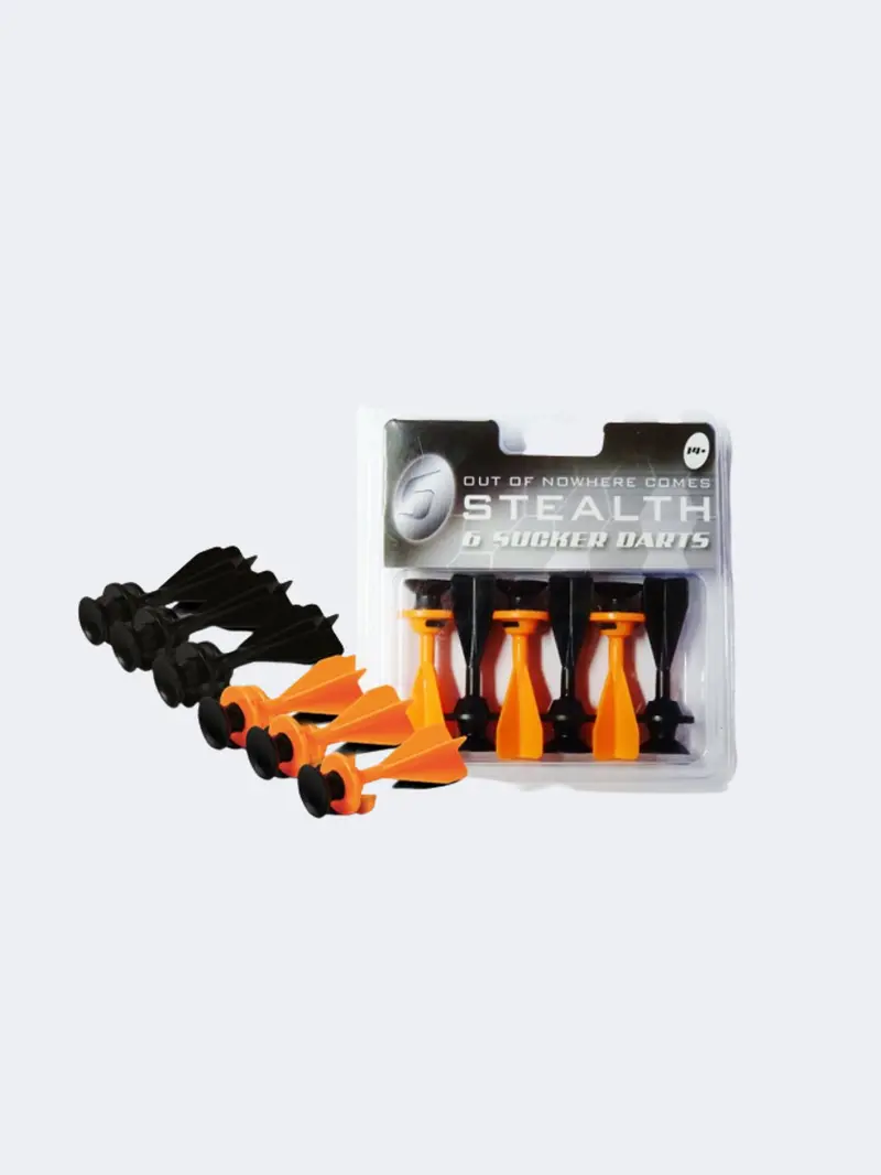 Petron Stealth Crossbow Sucker Darts – 6-Pack Replacement Ammo In Black/Orange 1
