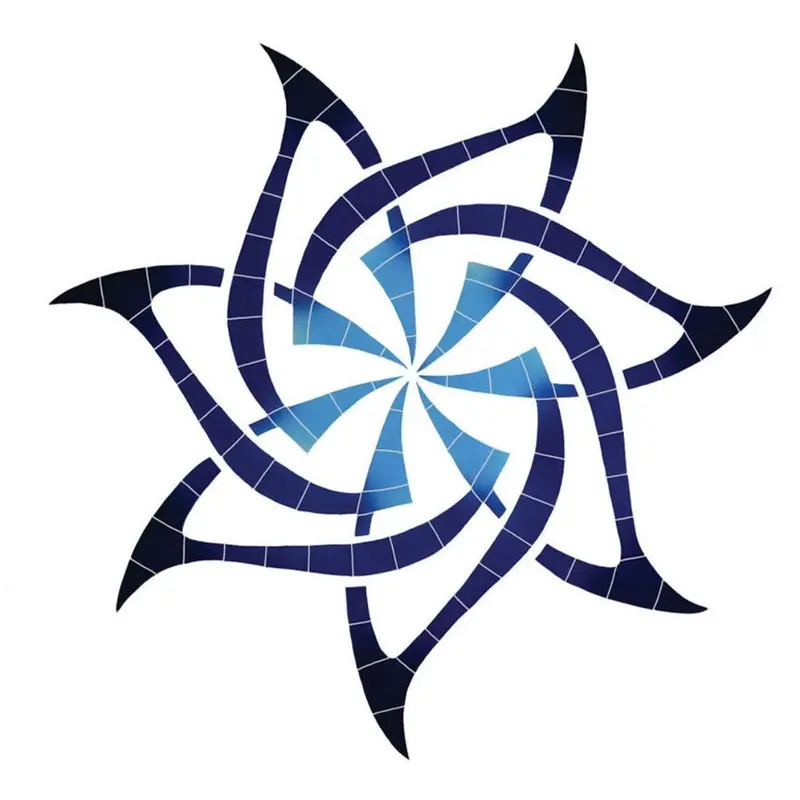 Pinwheel Pattern Pool Medallion Mosaic – 36X36 Inches 1