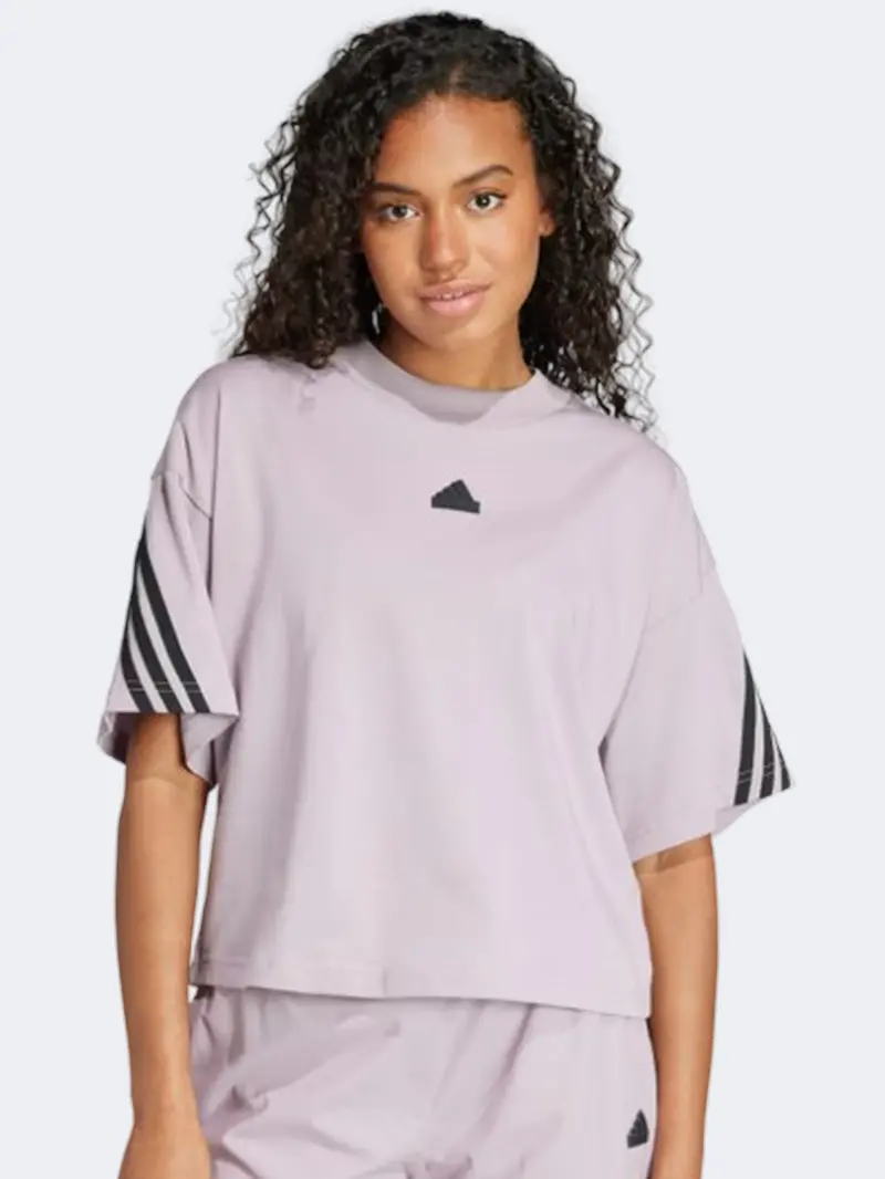 Preloved Adidas Women'S Future Icons 3S Sportswear T-Shirt In Fig Grey 1