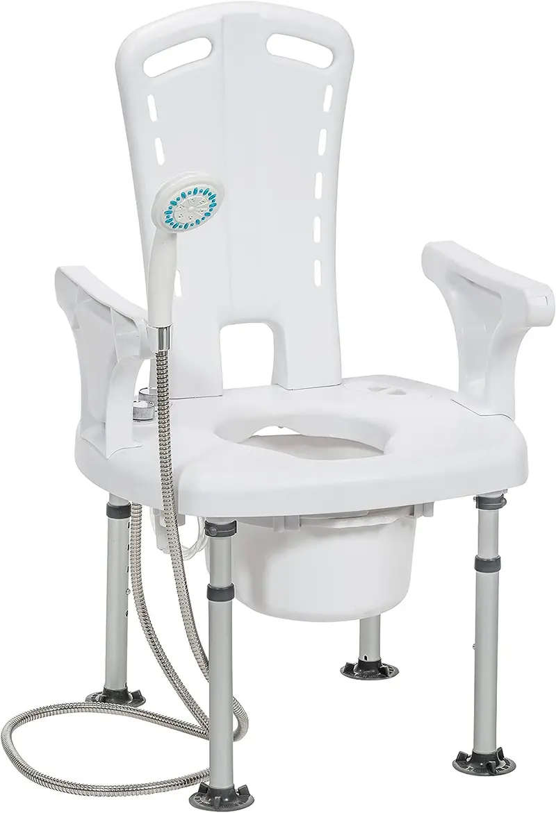 Premium Shower Commode Chair With Bidet Function – Cutout Bath Seat For Safe Bathing & Toileting 1