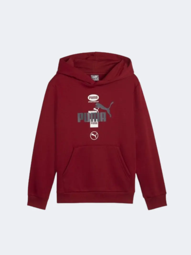 Puma Boys' Intense Red Power Graphic Training Hoodie 1