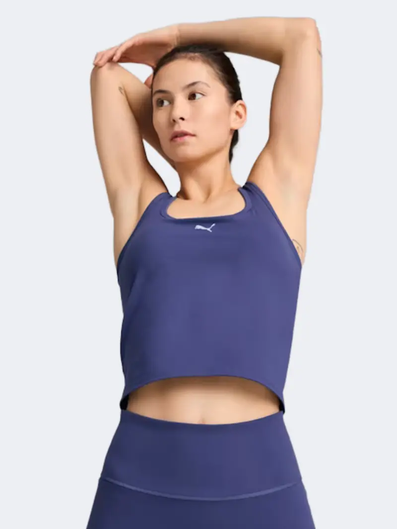 Puma Cloudspun Mesh 2-In-1 Training Tank For Women – Blue Crystal 1