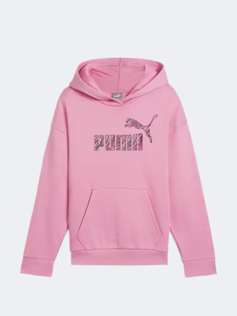 Puma Essentials Animal Girls' Mauve Hoodie 1