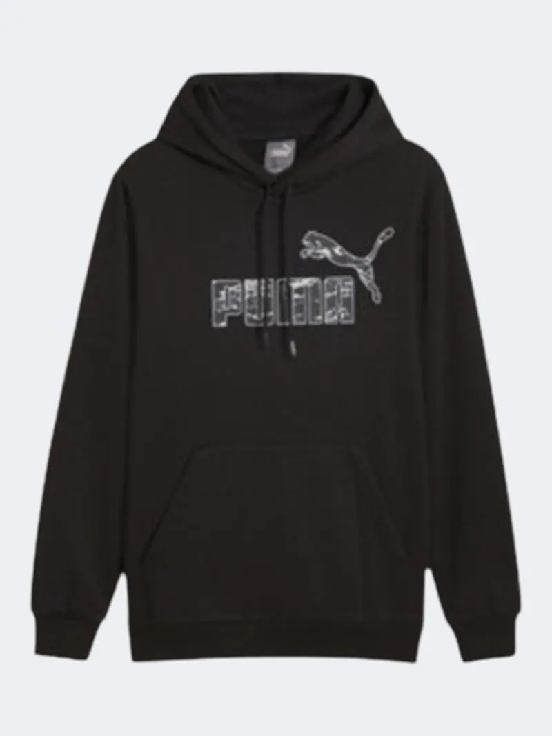 Puma Essentials Camo Black Hoodie For Men 1