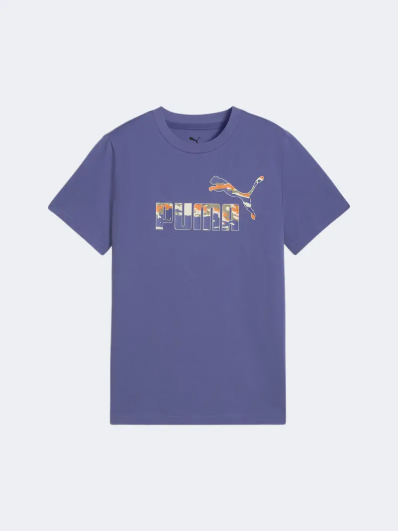 Puma Essentials Camo Boys' Lifestyle T-Shirt – Blue 1