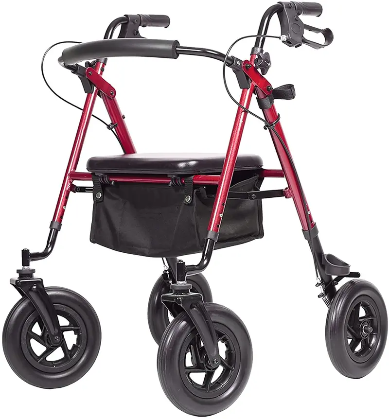 Purple Rugged Rollator Walker For Seniors – 10-Inch Pneumatic Wheels 2