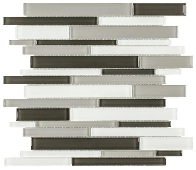 Random Cool Neutral Glass Mosaic Tile 1