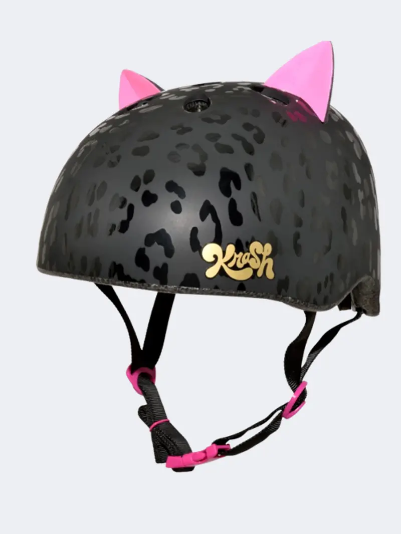 Raskullz Leopard Kitty Outdoor Safety Helmet – Black And Pink 1