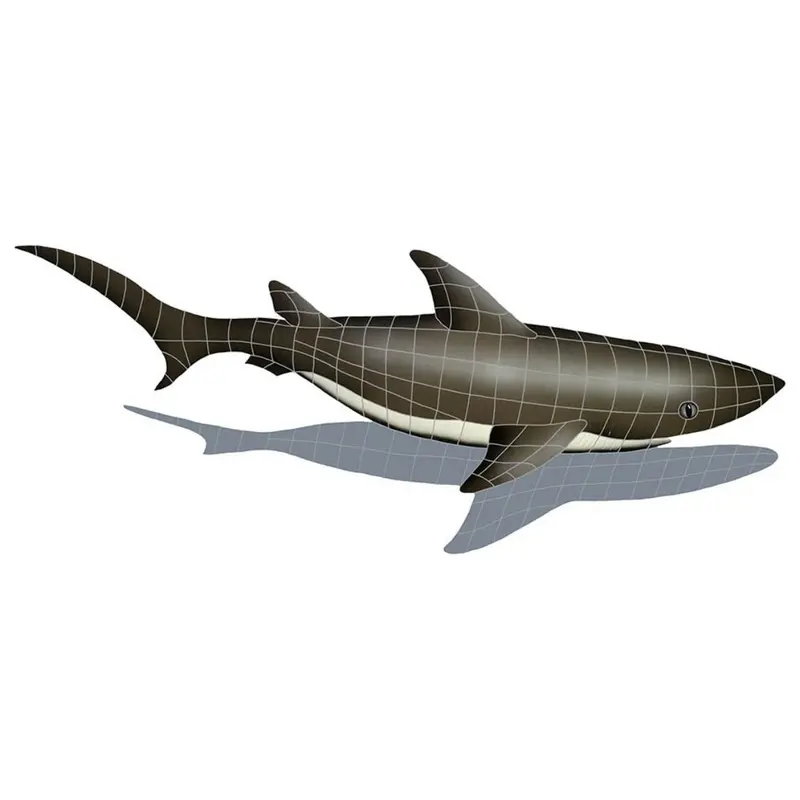 Realistic Shark Pool Mosaic With Shadow – 24X61 Inches 1