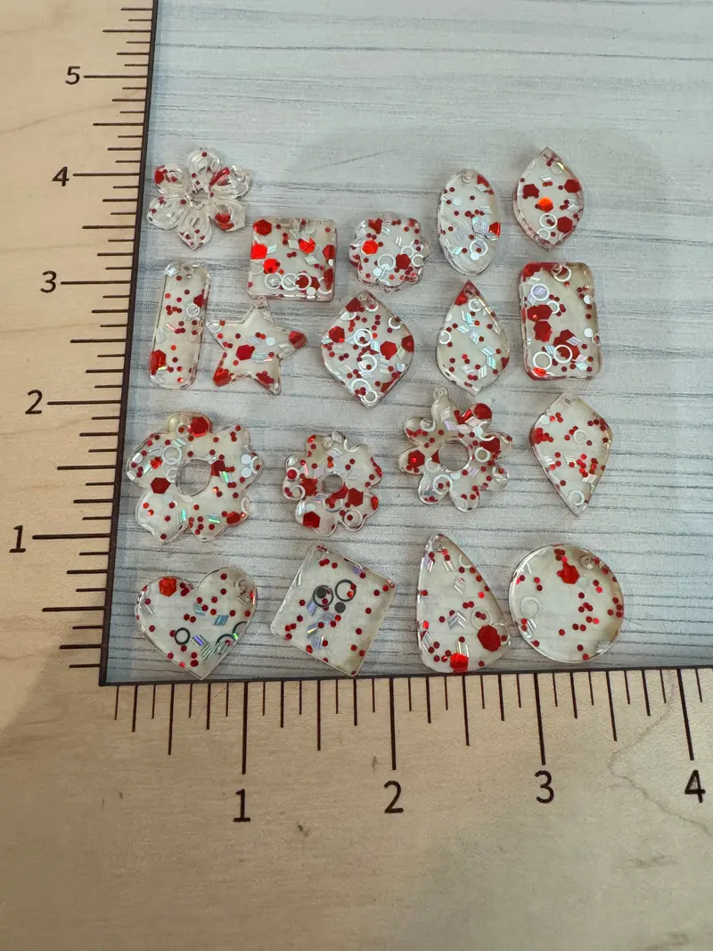 Red-And-Silver Spangle Acrylic Sheet 1
