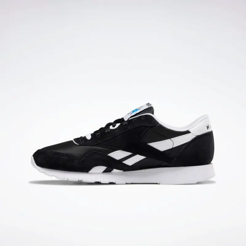 Reebok Classic Nylon Men'S Black And White Running Sneakers 1