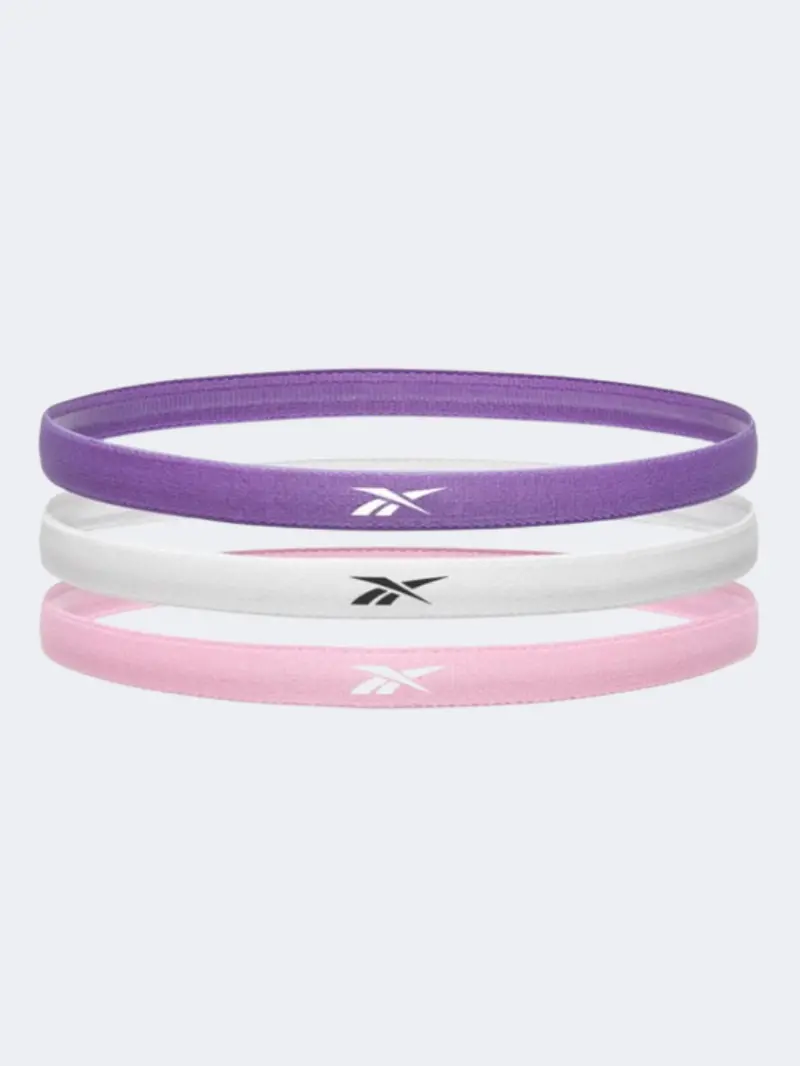 Reebok Women'S 3-Piece Fitness Resistance Band Set In Purple, White, And Rose 1