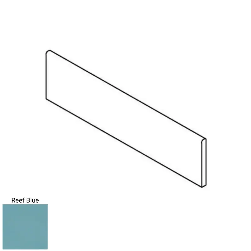 Reef Blue Bullnose Tile – 3 In X 10 In Glossy Ceramic Edge Trim 1
