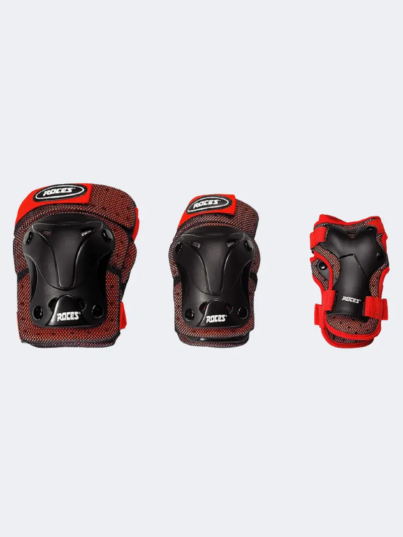 Roces Youth Ventilated Inline Skate Protective Gear Set – Red & Black 3-Piece 1