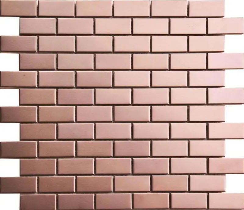 Rose Gold Stainless Steel Subway Tile (1" X 2") 1