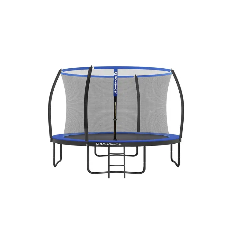 Round Steel Backyard Trampoline With Safety Enclosure Net And Access Ladder 1