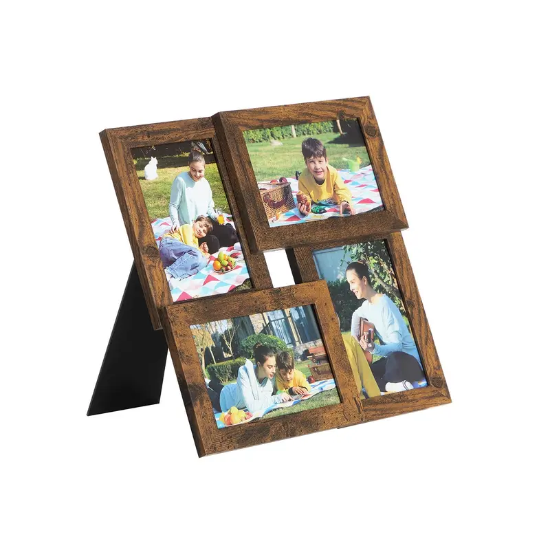 Rustic Wood-Grain Collage Frame – Wall-Mounted 4×6 Photo Display For Curated Gallery Walls 1