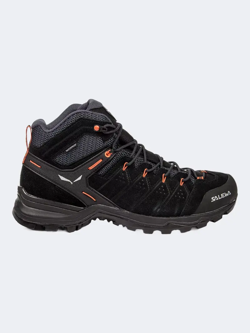Salewa Alp Mate Mid Powertex Hiking Boots For Men – Black/Fluorescent Orange 1