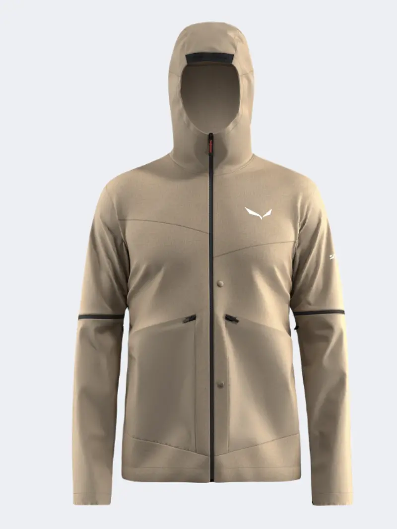 Salewa Puez Hemp Durastretch 2-In-1 Hybrid Men'S Beige Quicksand Hiking Jacket 1