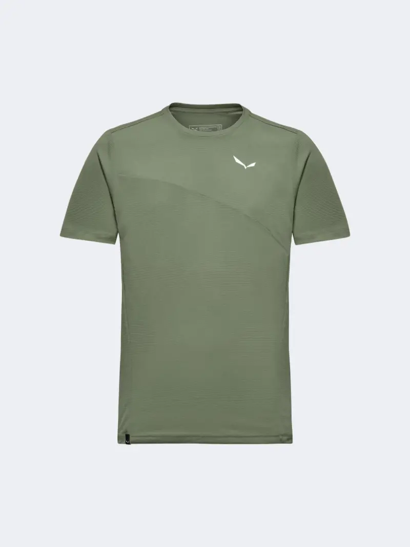 Salewa Puez Sporty Dry Quick-Dry T-Shirt For Men – Faded Green 1