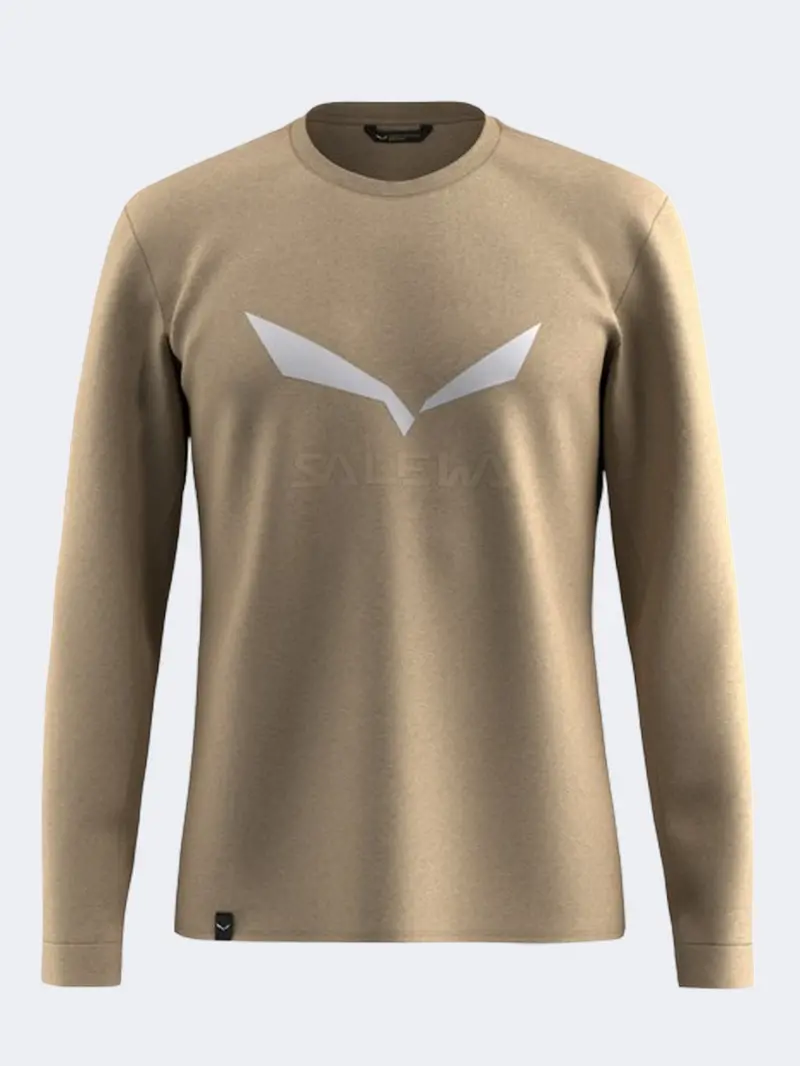 Salewa Solidlogo Dry Men’S Hiking Top – Quicksand Beige 1
