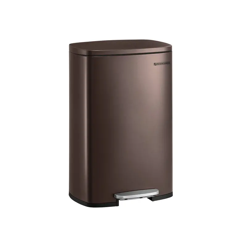 Sand Beige 50L Step-On Pedal Bin – Stainless Steel Construction With Quiet-Close Technology 2