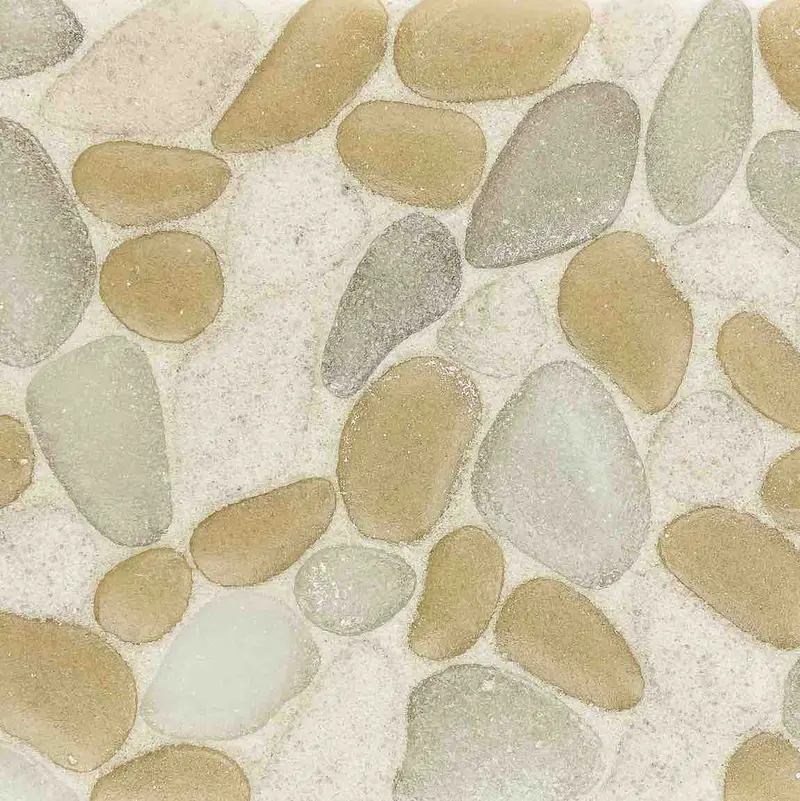 Sandrock Tone Glass Pebble Mosaic Tile 1