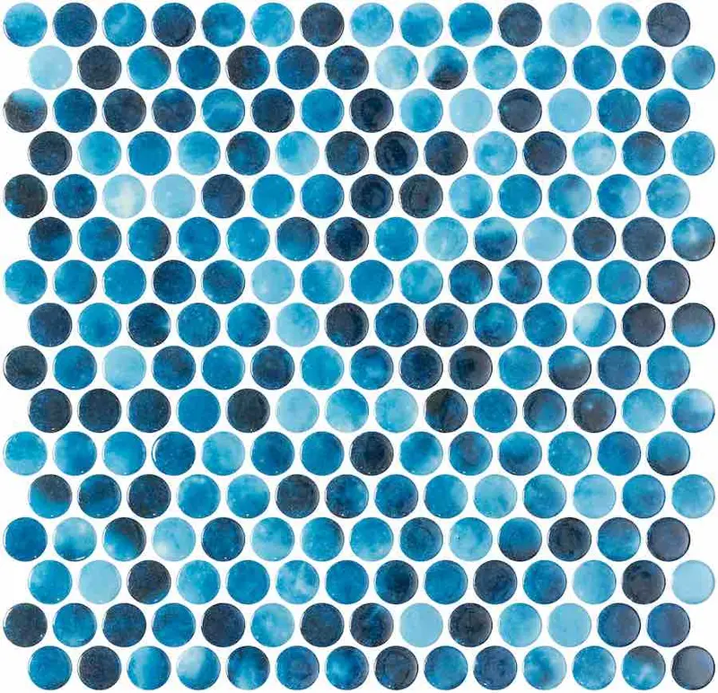 Seine Penny Round Glass Mosaic Tile For Pools 1