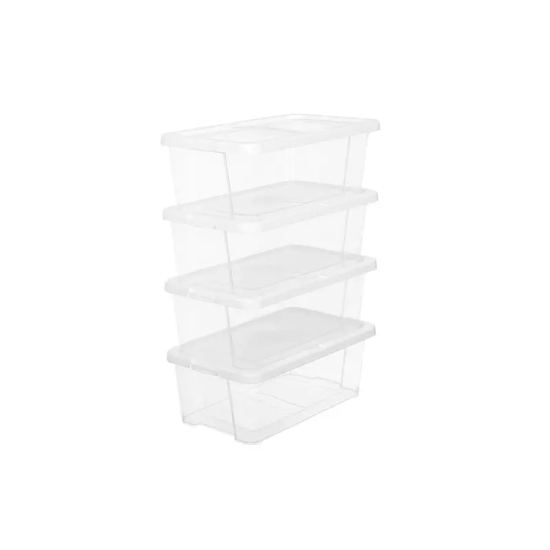 Set Of 12 Clear Stackable Plastic Storage Boxes – Includes Lids For Secure Organization 1