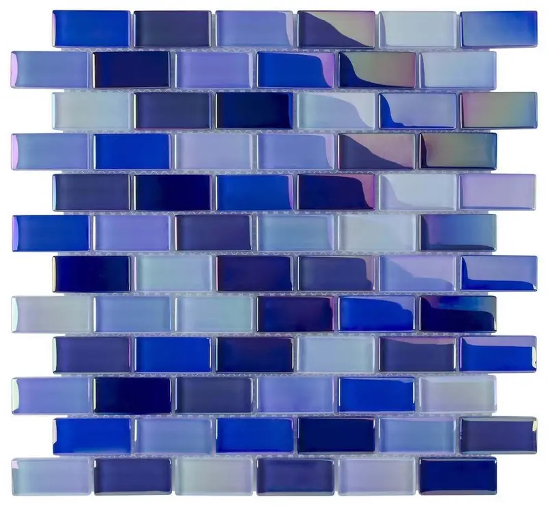 Shimmer Blue Glass Pool Tile – 1 In X 2 In 1