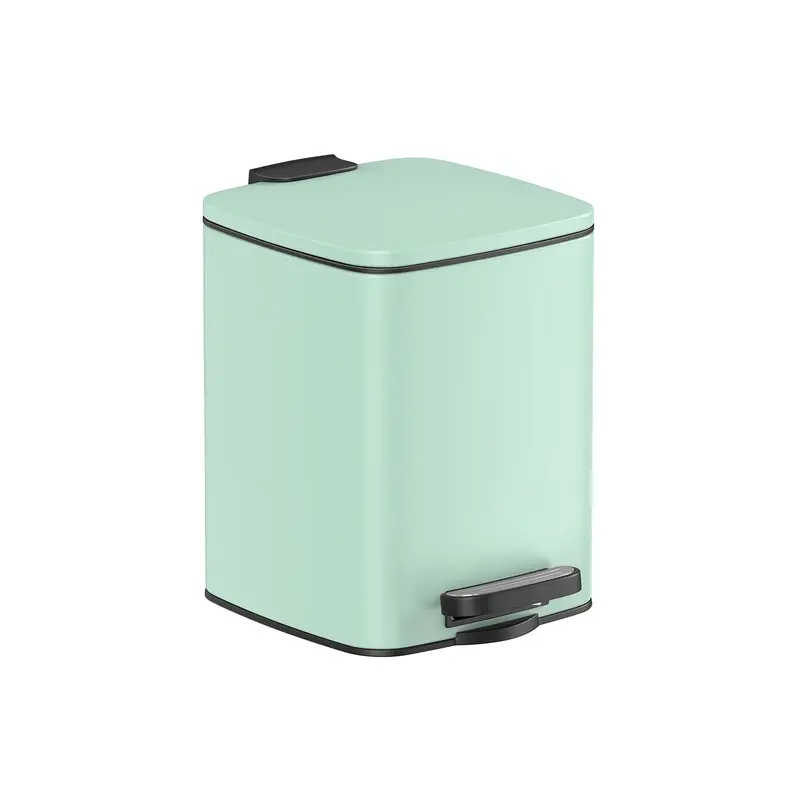 Silver Steel Bathroom Pedal Bin – Compact Size With Gentle-Close Lid 2