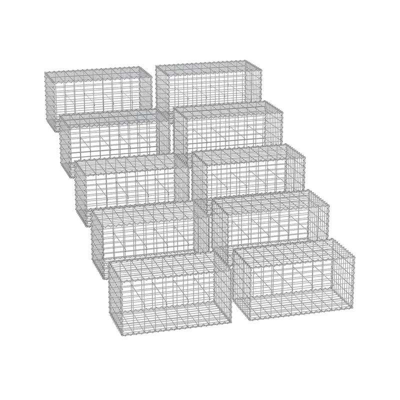 Silver Steel Gabion Basket – 100X50X50 Cm Modular Garden Fence Panel For Decorative Stonework 1