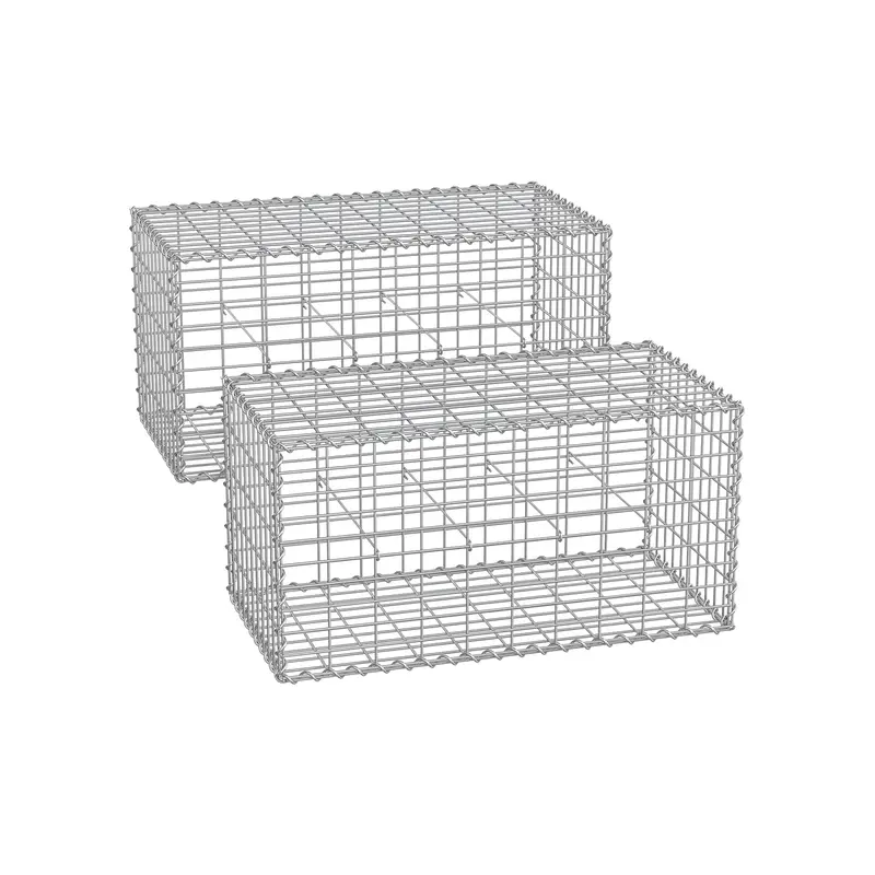 Silver Steel Gabion Cage – 100X50X50 Cm Garden Stone Basket For Landscaping Or Fencing 1