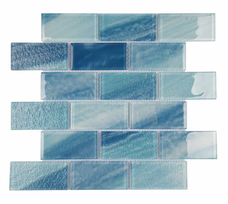 Sky Blue Sea Breeze Glass Tile 2X4 In. Rectangular Wall Tile 1