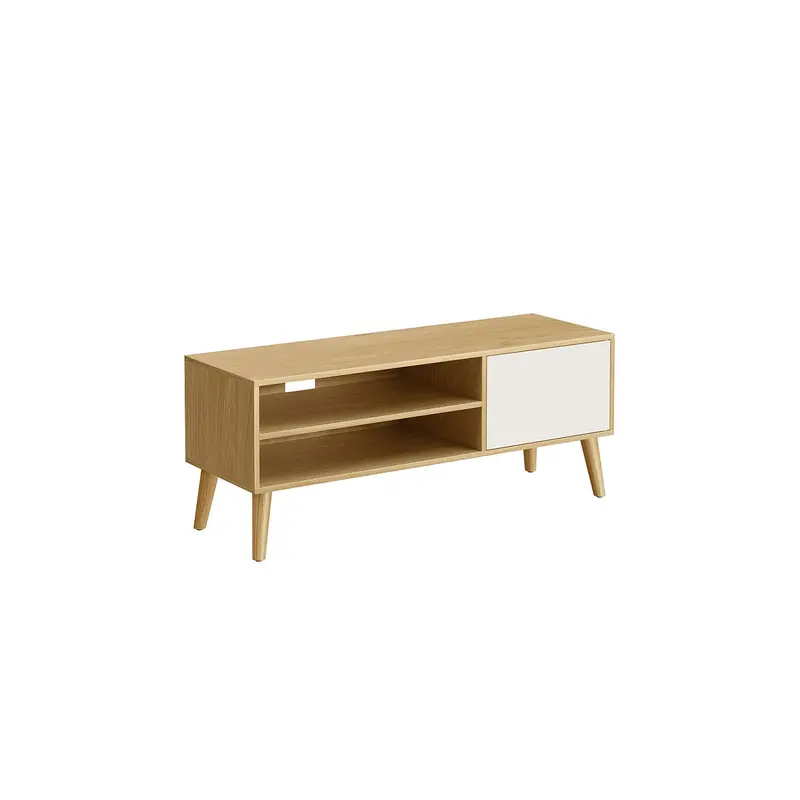 Sleek White Engineered Wood Tv Cabinet Designed For 55" Tvs With Contemporary Aesthetics 2