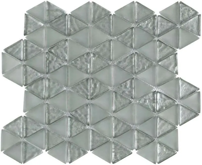 Sleet Triangle Glass Mosaic Tile 1