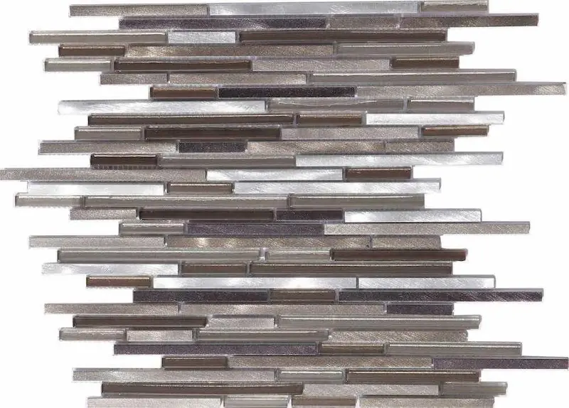 Slim-Profile Champagne Aluminum Glass Mosaic Tile 1