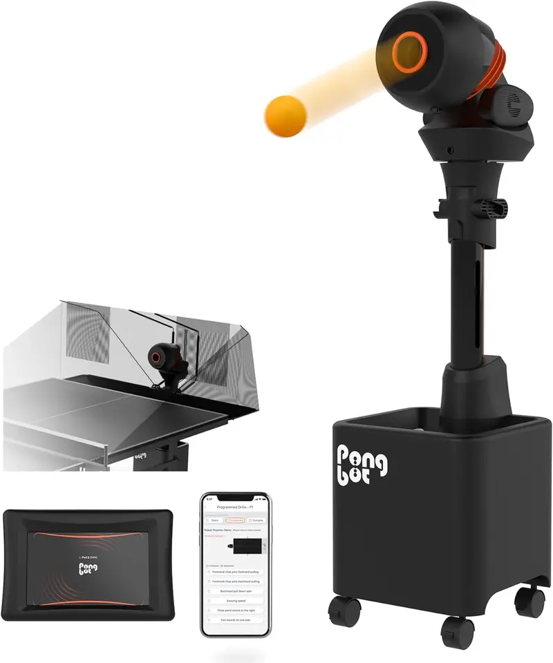 Smart Table Tennis Training Robot – Programmable Ball Launcher With 576 Trajectories, App/Remote Control, And Auto Oscillation 1