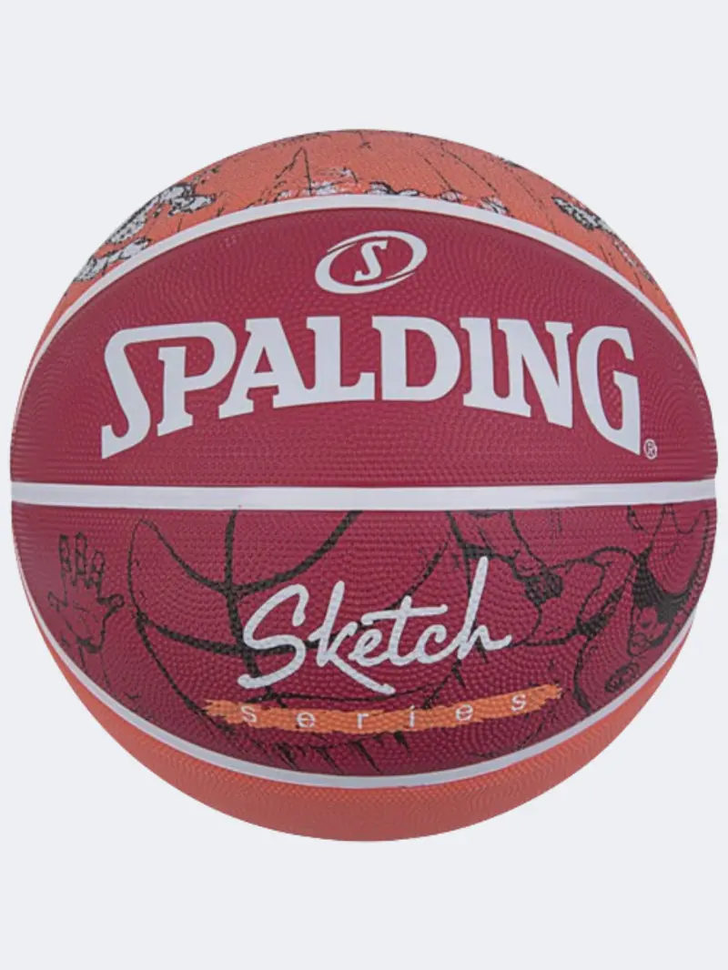 Spalding Sketch Collection Basketball – Burgundy & Vibrant Orange 1