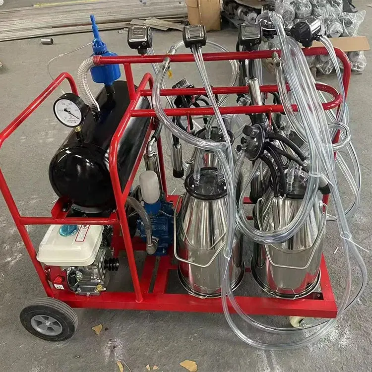 Stainless Steel Cow Milking Machine – 3/4/6 Bucket Dual-Power (Gas/Electric) System 1