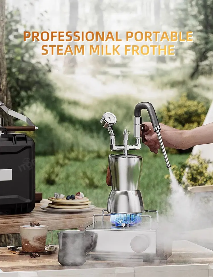 Stainless Steel Portable Milk Frother | Steam Wand & Vapor Separator For Baristas & Home Use 1