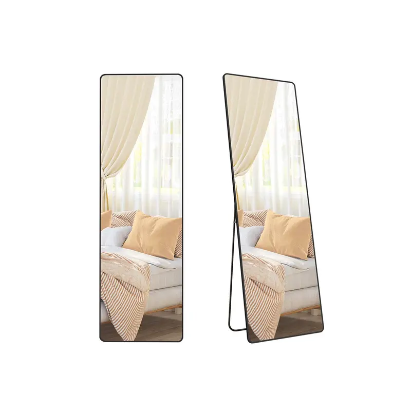 Standalone Full-Length Mirror – Ink Black Aluminium Frame With Detachable Floor Stand 1