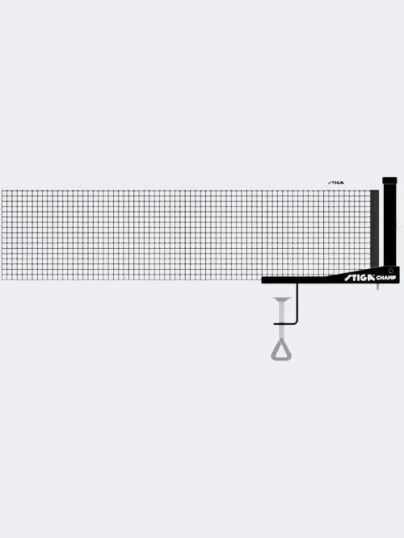 Stiga Champ Table Tennis Net System – Heavy-Duty, Black/Grey/White 1