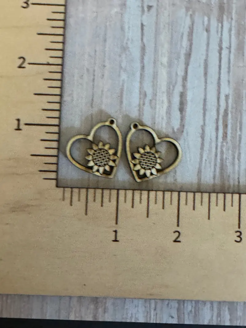 Sunflower Heart-Shaped Earrings 2