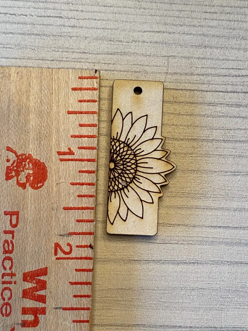 Sunflower-Printed Rectangular Earring Blank 1