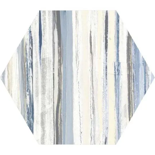 Swirl Blue 9X10 Studio Hexagon Porcelain Tile – Fluid Design 1