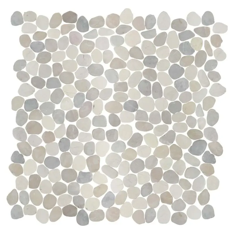 Tan-Mixed Pebble Sliced Mosaic Tile 1