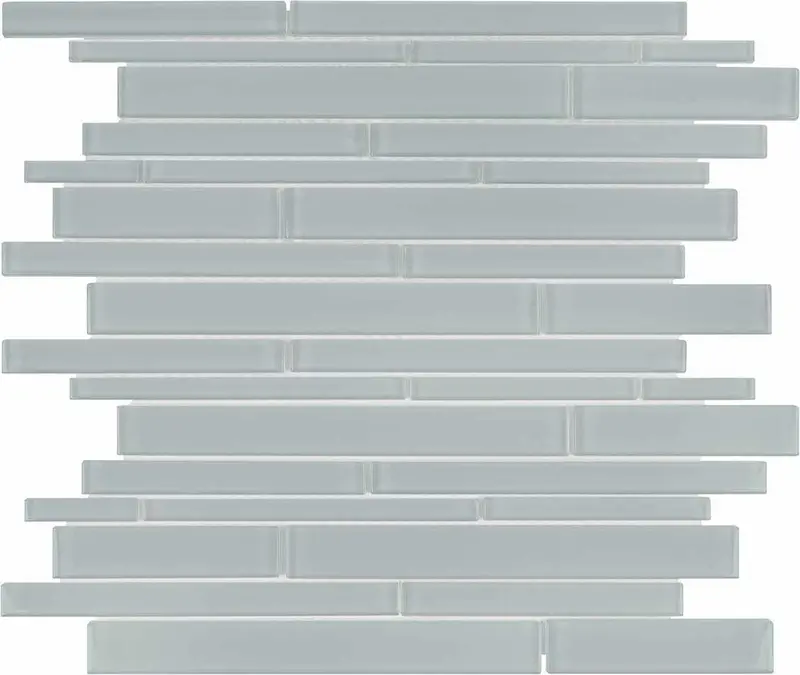 Tender Gray Glass Mosaic Tile Strip 1