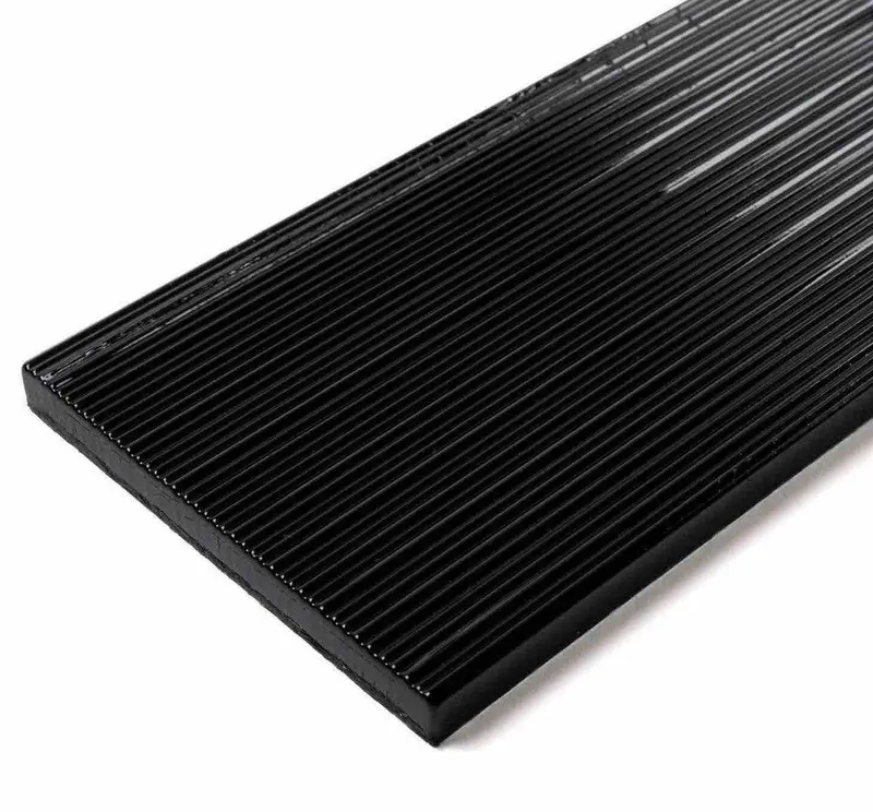Textured Black Glass Subway Tile – 3X6 Inches 1